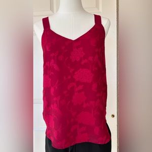 Loft Camisole‎ Style Top Flocked Appliqué Floral Size SP